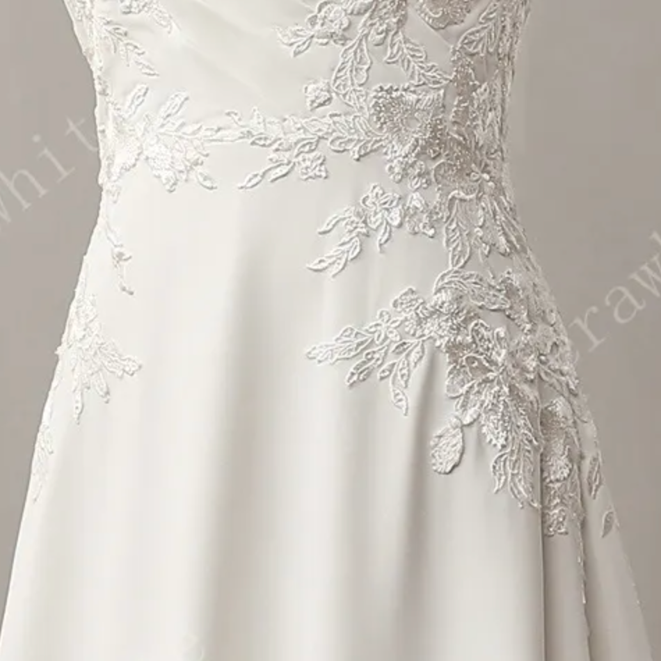 Lace A-Line Wedding Dress with Spaghetti Straps – TulleLux Bridal Crowns &  Accessories