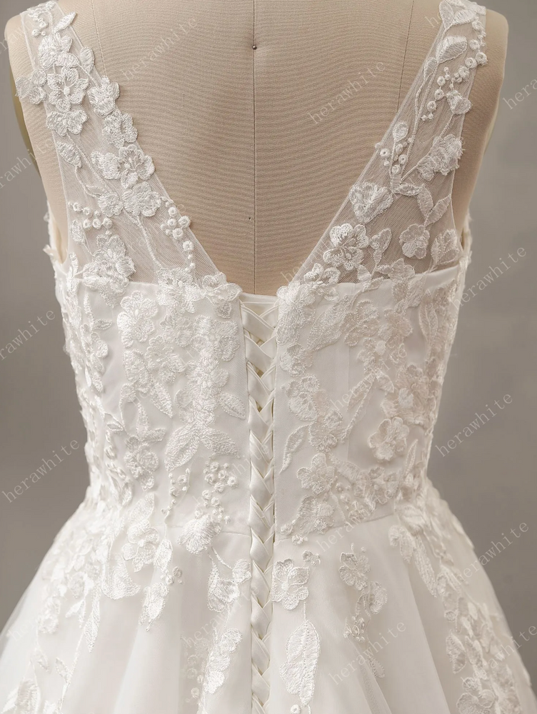 
                      
                        Relaxed A-Line Wedding Dress with Lace Up Back
                      
                    