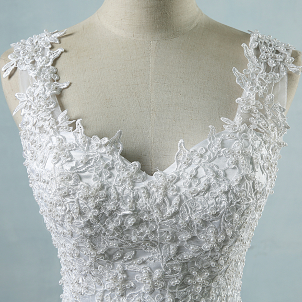 
                      
                        Tulle Wedding Dress with Pearls and Lace Appliques - TulleLux Bridal Crowns &  Accessories 
                      
                    