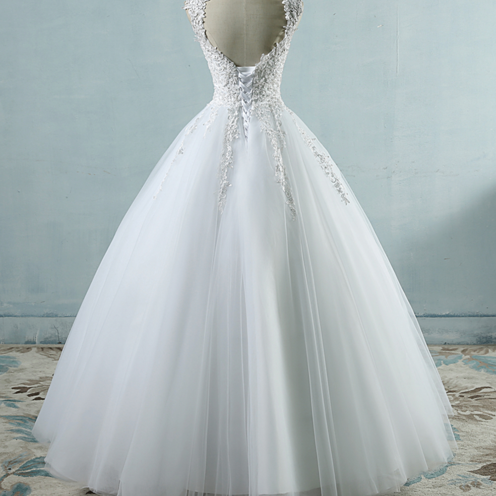 
                      
                        Tulle Wedding Dress with Pearls and Lace Appliques - TulleLux Bridal Crowns &  Accessories 
                      
                    
