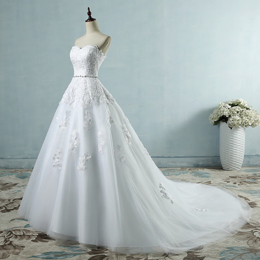 Lace Flower Sweetheart  Wedding Dress, + Sizes Available - TulleLux Bridal Crowns &  Accessories 