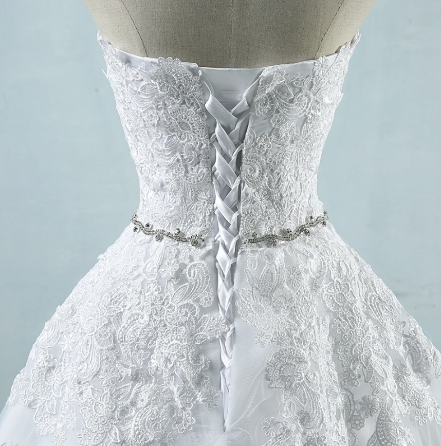 Lace Flower Sweetheart  Wedding Dress, + Sizes Available - TulleLux Bridal Crowns &  Accessories 