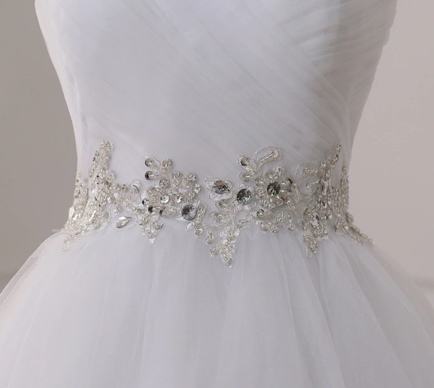 Corset Sweetheart Wedding Dress with Decorative Sash - TulleLux Bridal Crowns &  Accessories 