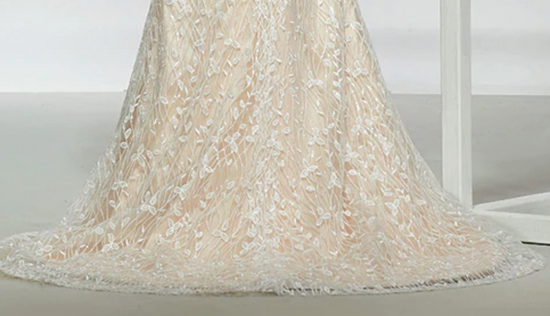 Elegant V Neck  Mermaid Trumpet Wedding Dress with Detachable Train - TulleLux Bridal Crowns &  Accessories 