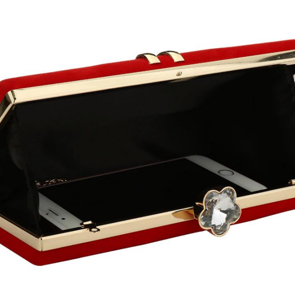 
                      
                        Luxurious Black Evening Clutch Bag Comes in 4 Elegant Colors - TulleLux Bridal Crowns &  Accessories 
                      
                    