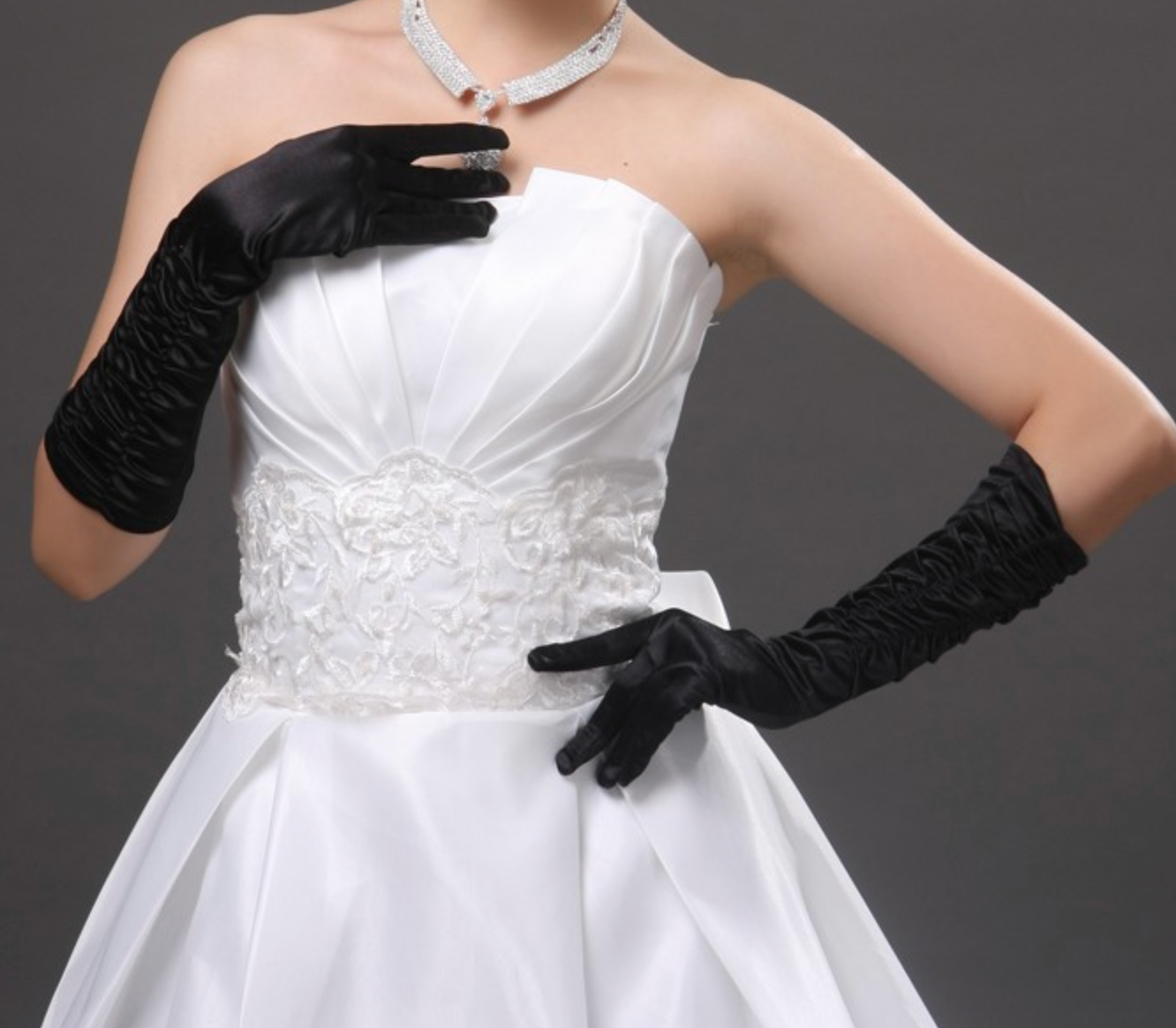 Load image into Gallery viewer, Long Satin Elegant Pageant Party Gloves - TulleLux Bridal Crowns &amp;amp;  Accessories 
