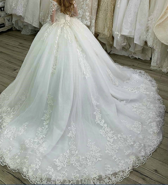 Princess Ball Gown Wedding Dress With Lace Applique - TulleLux Bridal Crowns &  Accessories 