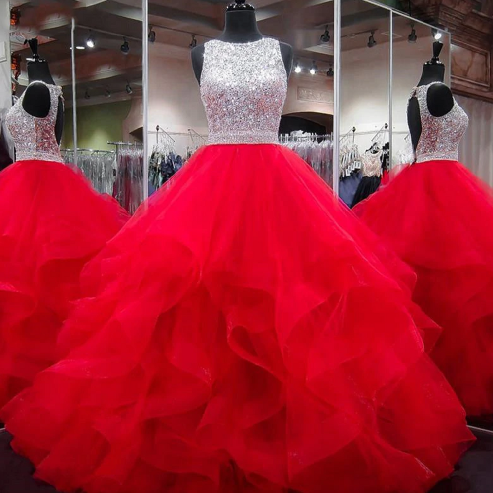 
                      
                        Crystals Quinceañera Dress Ball Gown Ruffled Sequin  Sweet 16 Dress - TulleLux Bridal Crowns &  Accessories 
                      
                    