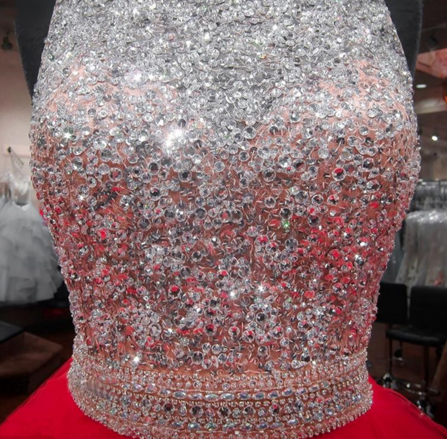 Crystals Quinceañera Dress Ball Gown Ruffled Sequin  Sweet 16 Dress - TulleLux Bridal Crowns &  Accessories 
