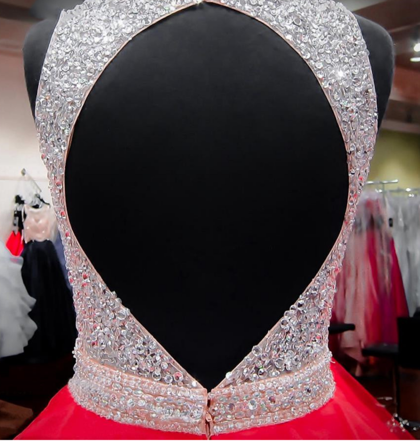 Crystals Quinceañera Dress Ball Gown Ruffled Sequin  Sweet 16 Dress - TulleLux Bridal Crowns &  Accessories 