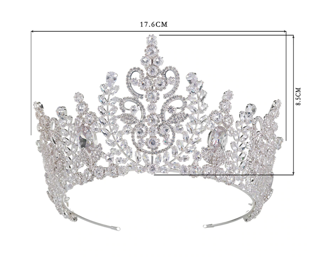 Romantic Detailed Cubic Zirconia Tiara in Silver or Gold - TulleLux Bridal Crowns &  Accessories 