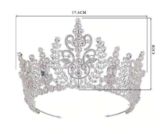 Romantic Detailed Cubic Zirconia Tiara in Silver or Gold – TulleLux ...