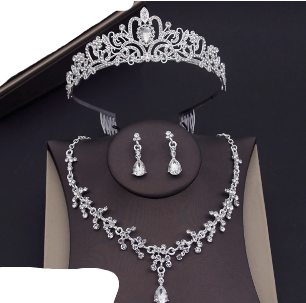 
                      
                        Pink Crystal Tiara Jewelry Sets for Girls Party Crown Earrings Necklace Sets
                      
                    