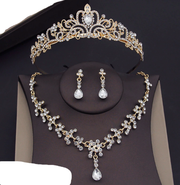 
                      
                        Pink Crystal Tiara Jewelry Sets for Girls Party Crown Earrings Necklace Sets
                      
                    