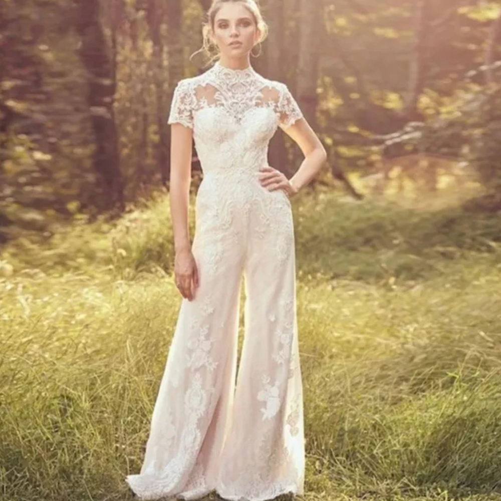 
                      
                        Satin and Lace Wedding Day Pants Suit
                      
                    