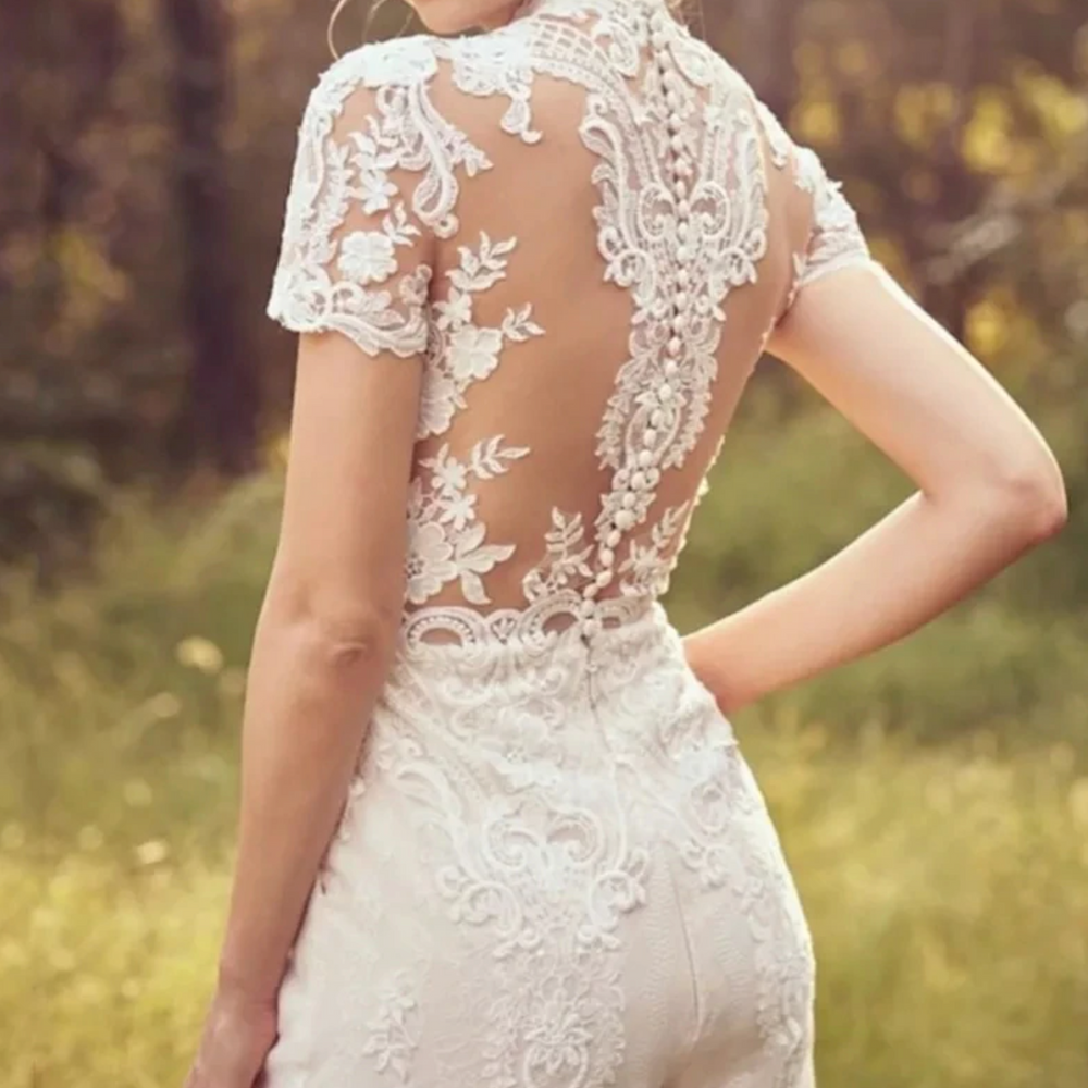 
                      
                        Satin and Lace Wedding Day Pants Suit
                      
                    