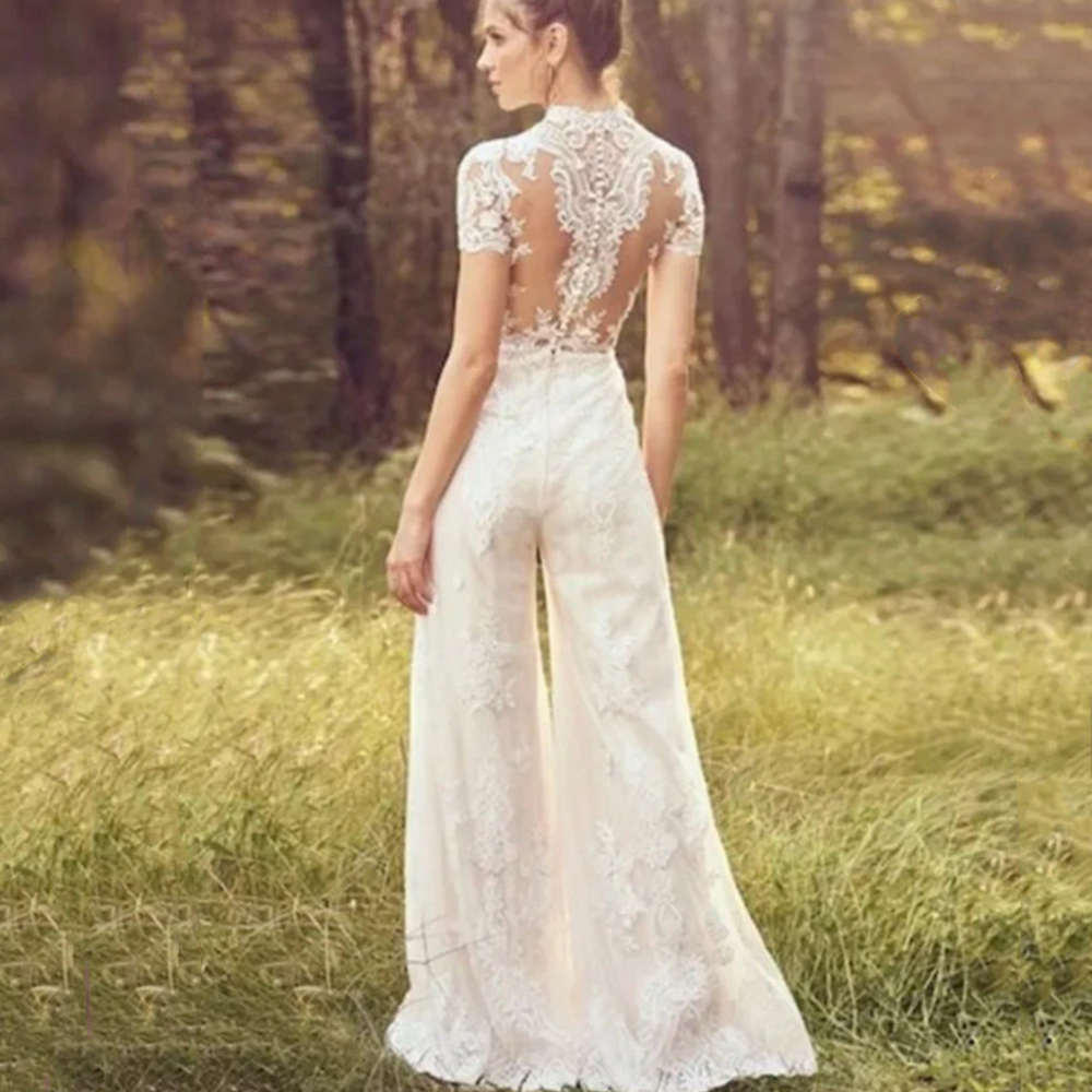 
                      
                        Satin and Lace Wedding Day Pants Suit
                      
                    