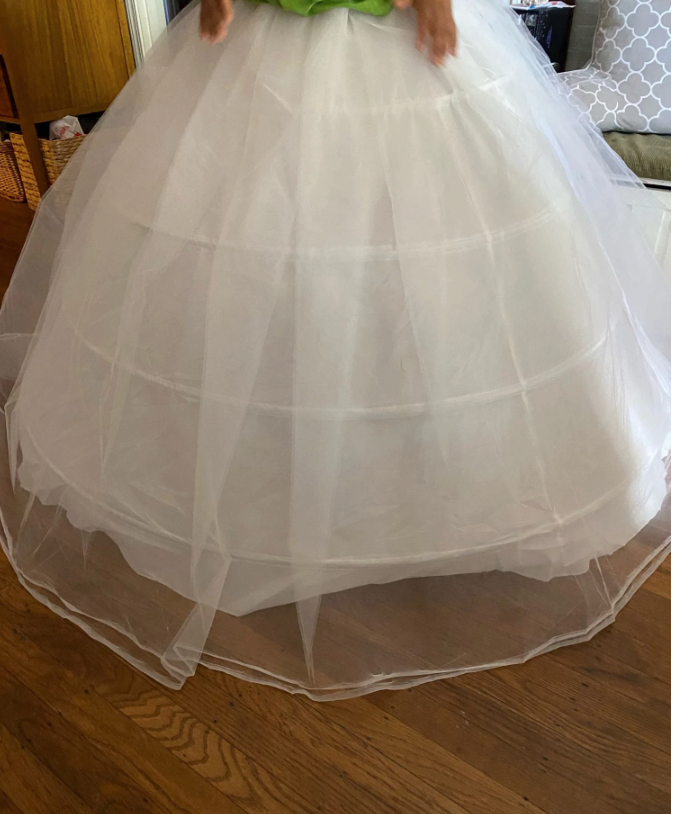 3 Hoops Big White Petticoat Crinoline Underskirt Slip For Wedding Brid –  TulleLux Bridal Crowns & Accessories