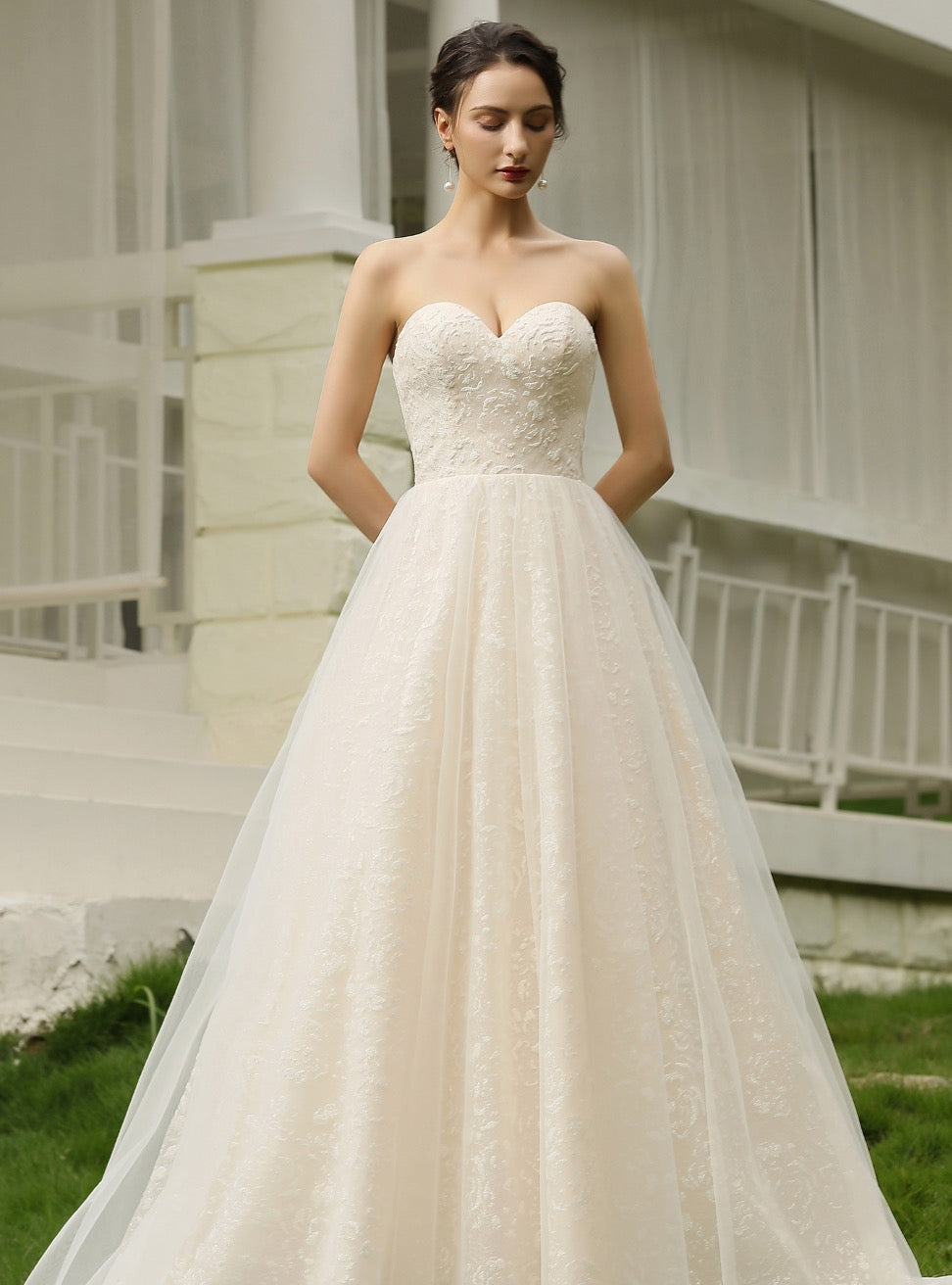 Sequins Princess Lace Wedding Dress