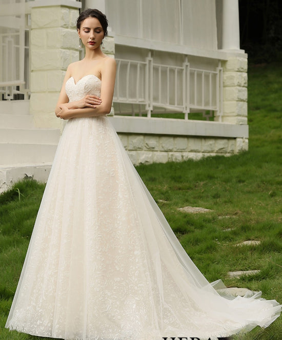 Sequins Princess Lace Wedding Dress