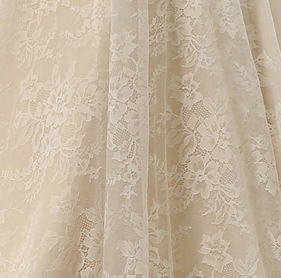 
                      
                        Beaded Lace A-line Wedding Dress With Spaghetti Straps
                      
                    