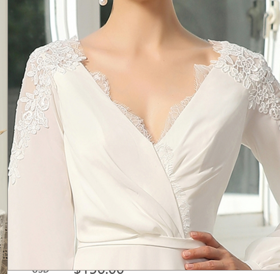 Load image into Gallery viewer, Simple Wedding Dress With Crossed Neckline And Lace Back
