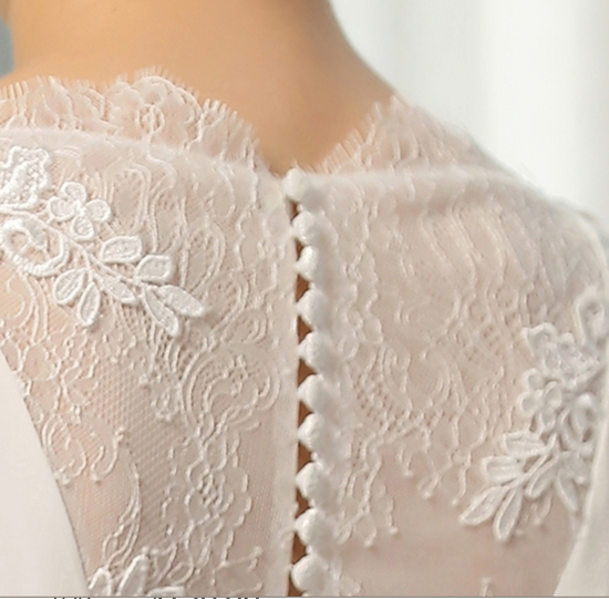 Load image into Gallery viewer, Simple Wedding Dress With Crossed Neckline And Lace Back
