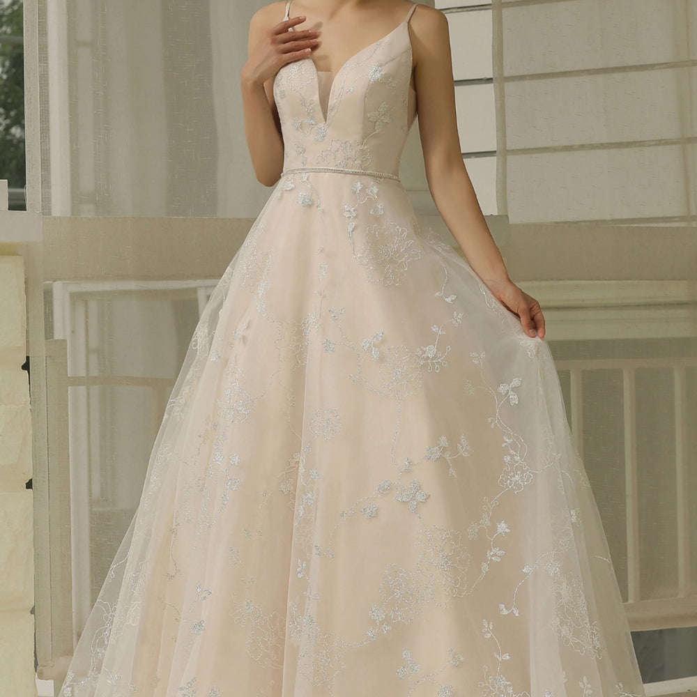 
                      
                        Glitter Patterned Wedding A Line Dress Bridal Gown
                      
                    