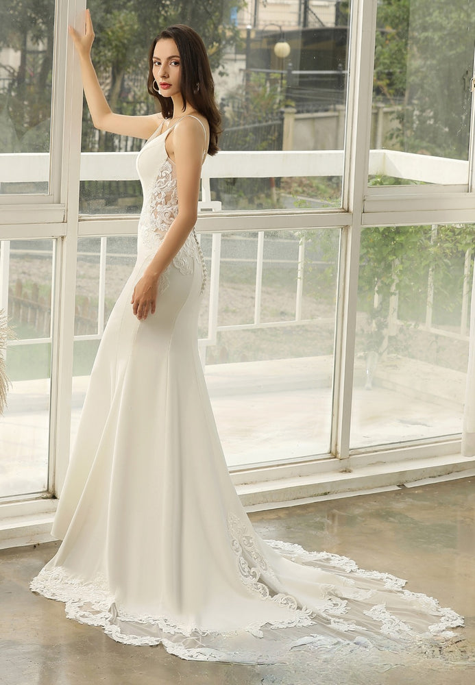 
                      
                        Graceful Illusion Lace Fit and Flare Wedding Dress
                      
                    