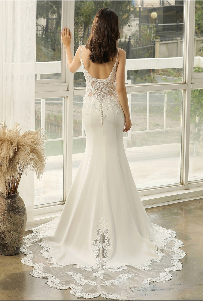 
                      
                        Graceful Illusion Lace Fit and Flare Wedding Dress
                      
                    
