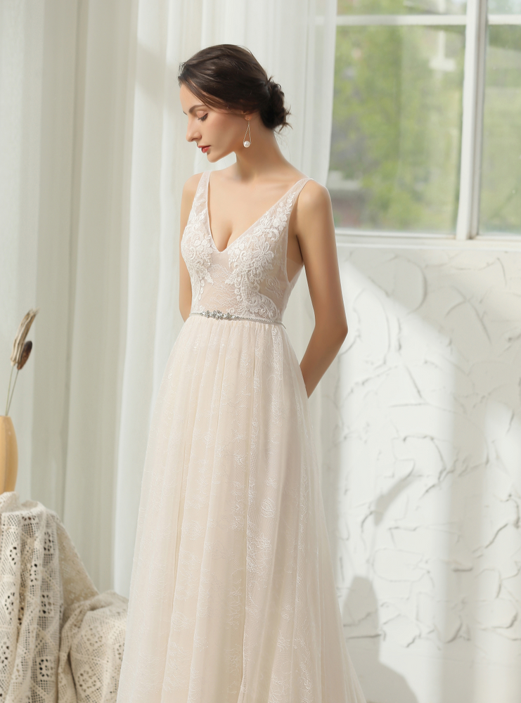 
                      
                        Lace Wedding Dress With Beaded Belt
                      
                    