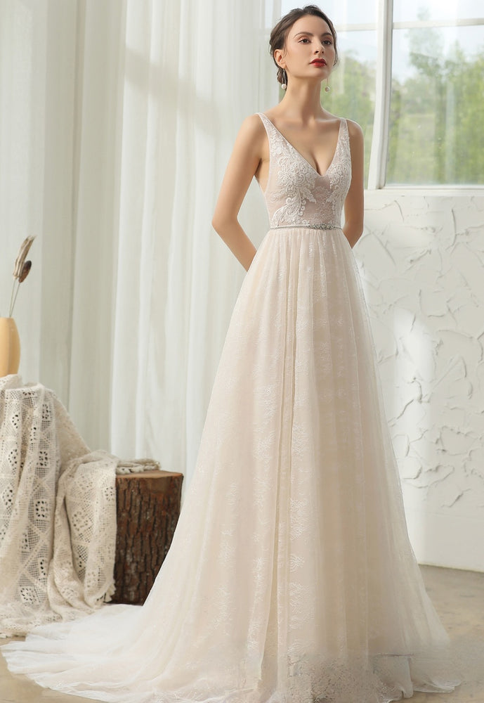 
                      
                        Lace Wedding Dress With Beaded Belt
                      
                    