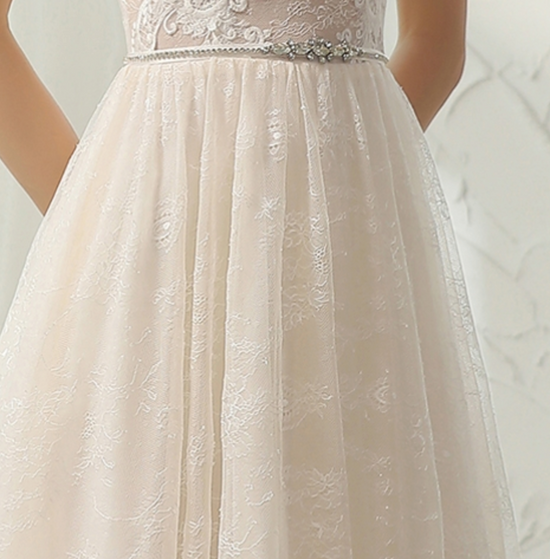 Lace Wedding Dress With Beaded Belt