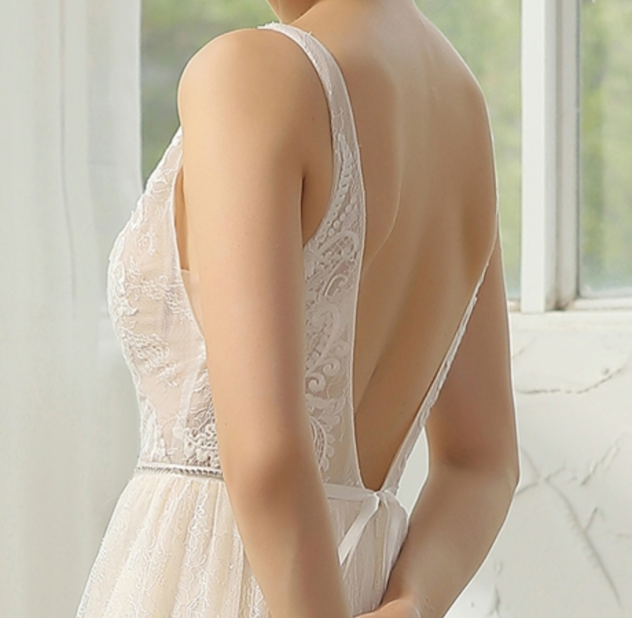 Lace Wedding Dress With Beaded Belt