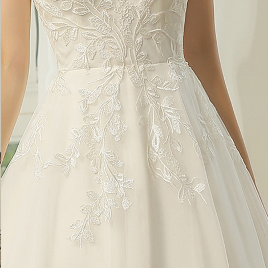 
                      
                        Appliquéd Straps Keyhole Back Bridal Gown
                      
                    