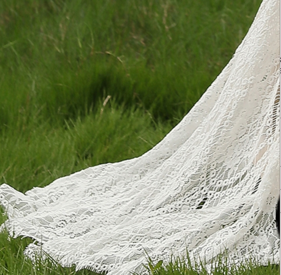Spaghetti Straps Lace Sheath Wedding Gown