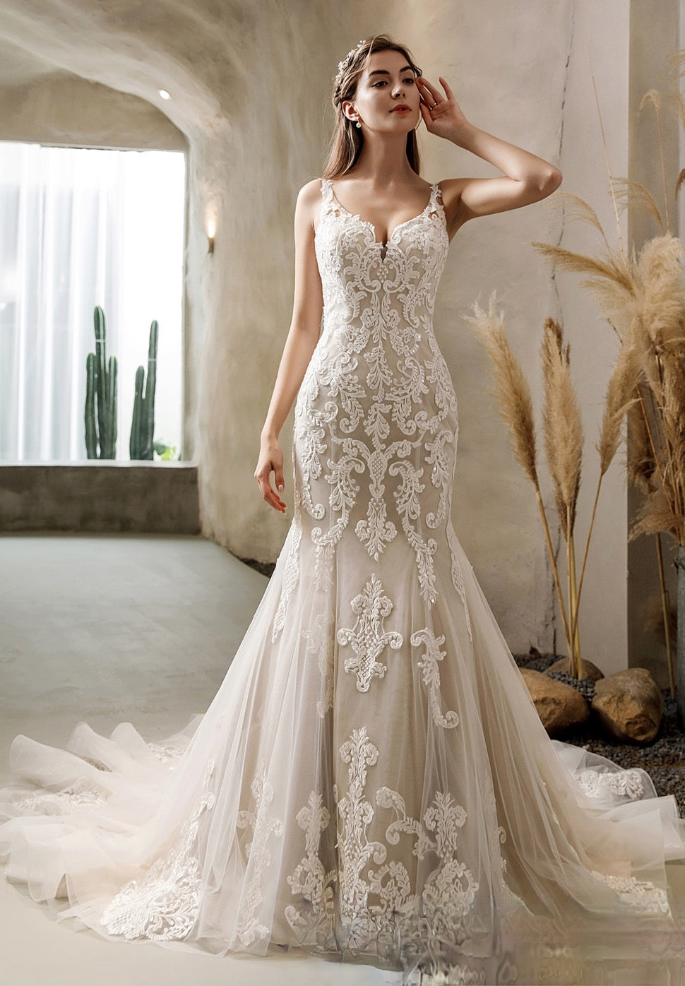 Fit and flare wedding fashion dresses