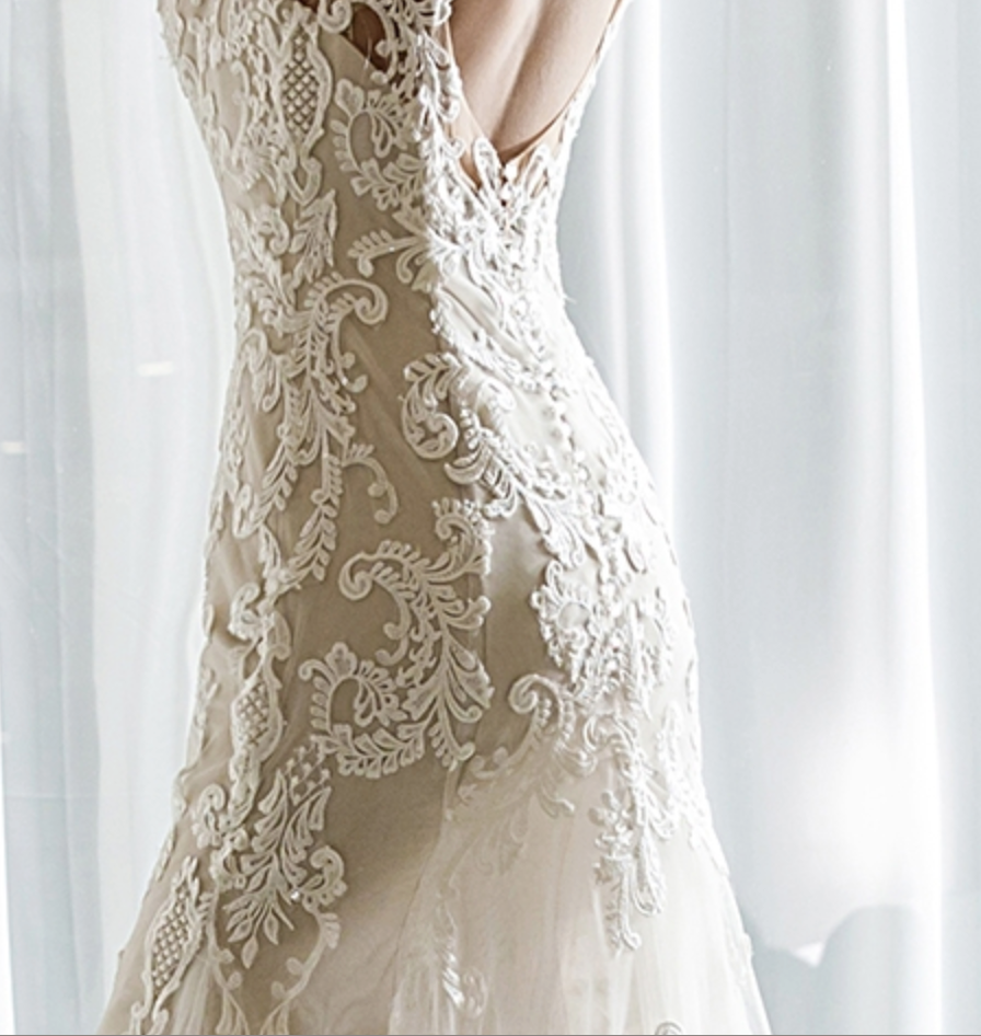 
                      
                        Vintage Lace Fit and Flare Wedding Dress With Court Train
                      
                    