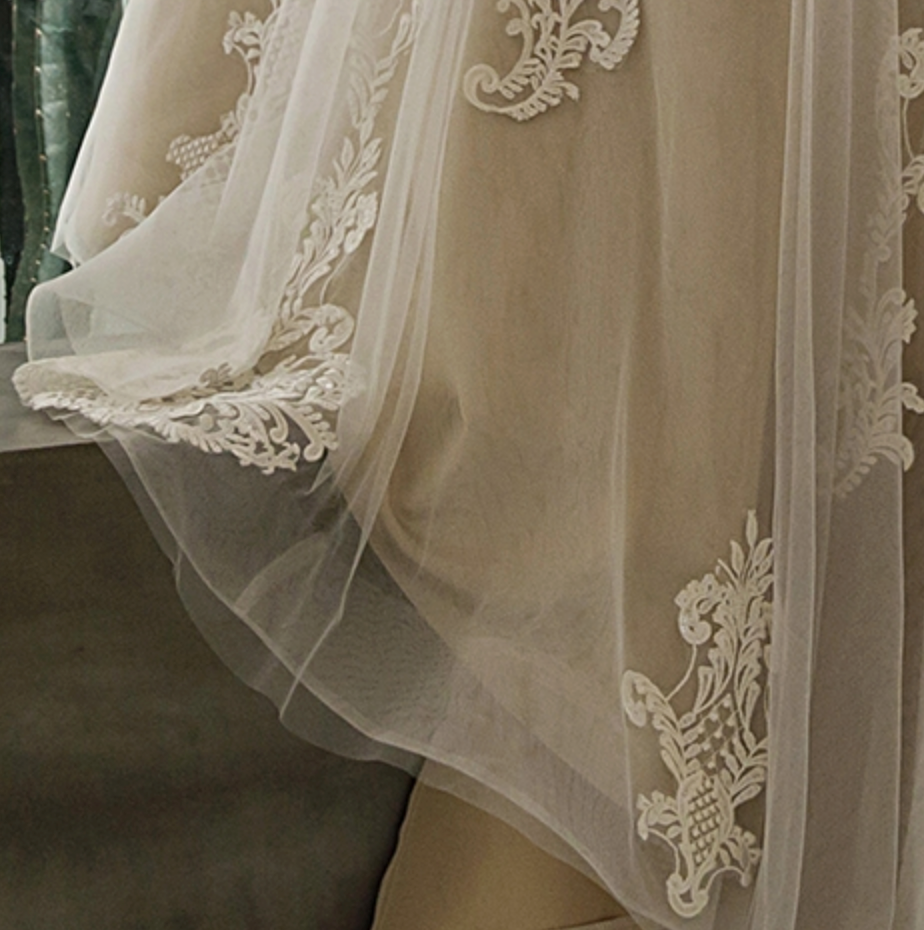 
                      
                        Vintage Lace Fit and Flare Wedding Dress With Court Train
                      
                    
