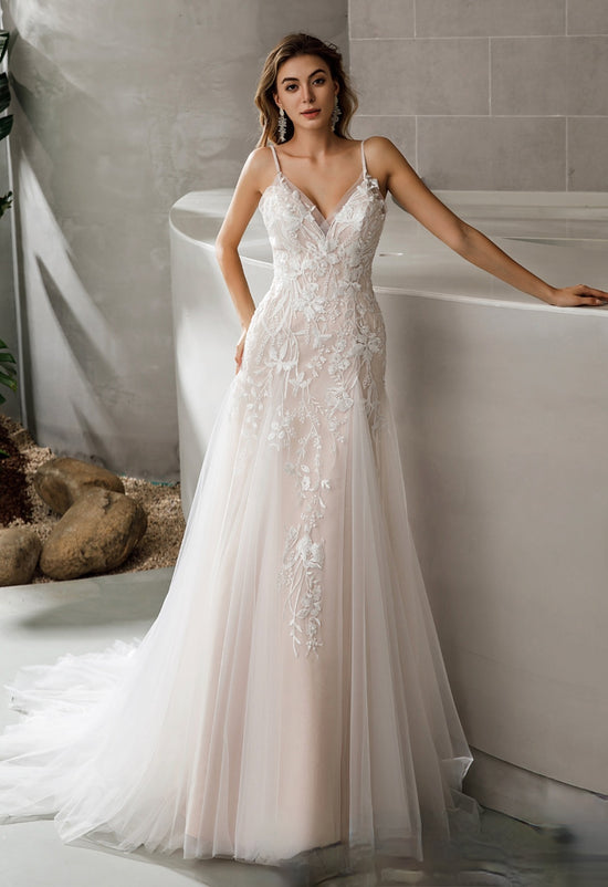 Inspired Lace Wedding Dress With Flattering Silhouette