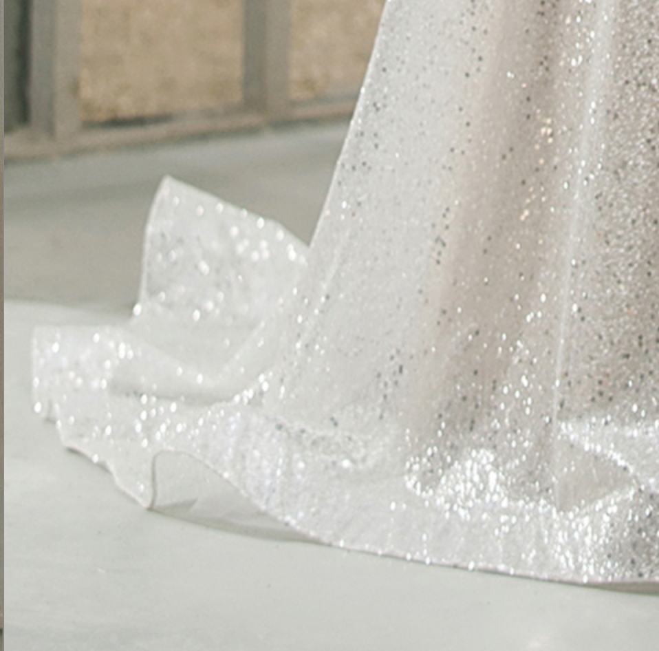 
                      
                        Shimmery Sequined Off-The-Shoulder A-line Bridal Gown
                      
                    