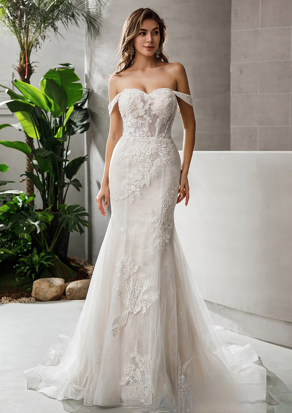 V-Neck Tulle Bridal Gown with Double Banded Waist – TulleLux Bridal Crowns  & Accessories