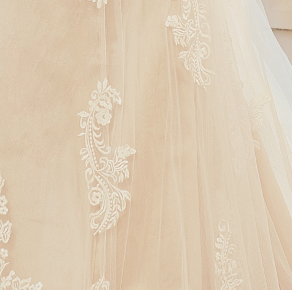
                      
                        Stunning Illusion Lace Bateau Neckline With Cap Sleeve Wedding Gown
                      
                    