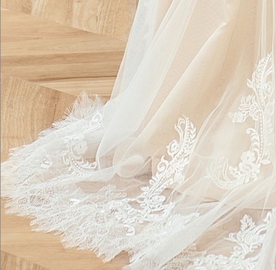 Stunning Illusion Lace Bateau Neckline With Cap Sleeve Wedding