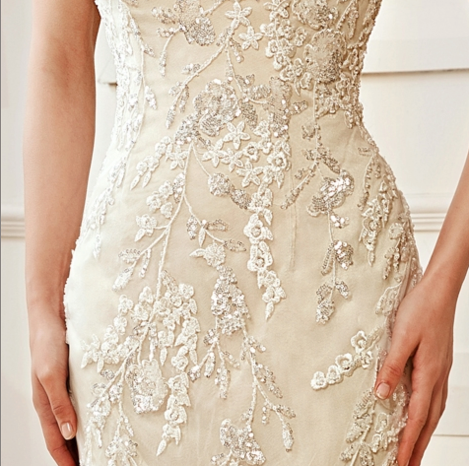 
                      
                        Off-The-Shoulder Mermaid Chapel Train Sequined Tulle Wedding Dress
                      
                    