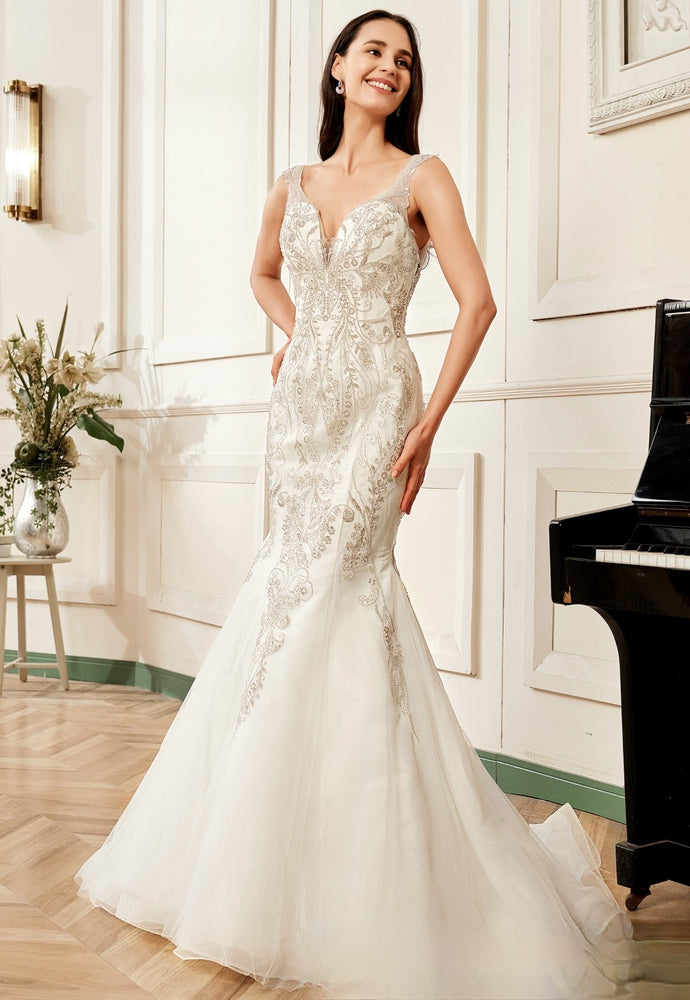 
                      
                        Mermaid Embroidered Heavy Beaded Wedding Dress
                      
                    