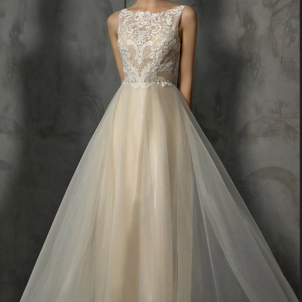A-Line Bridal Gown With Delicate Applique