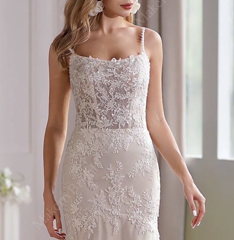
                      
                        Tulle Mermaid Bridal Gown Subtle Scoop Neckline Sheer Back
                      
                    