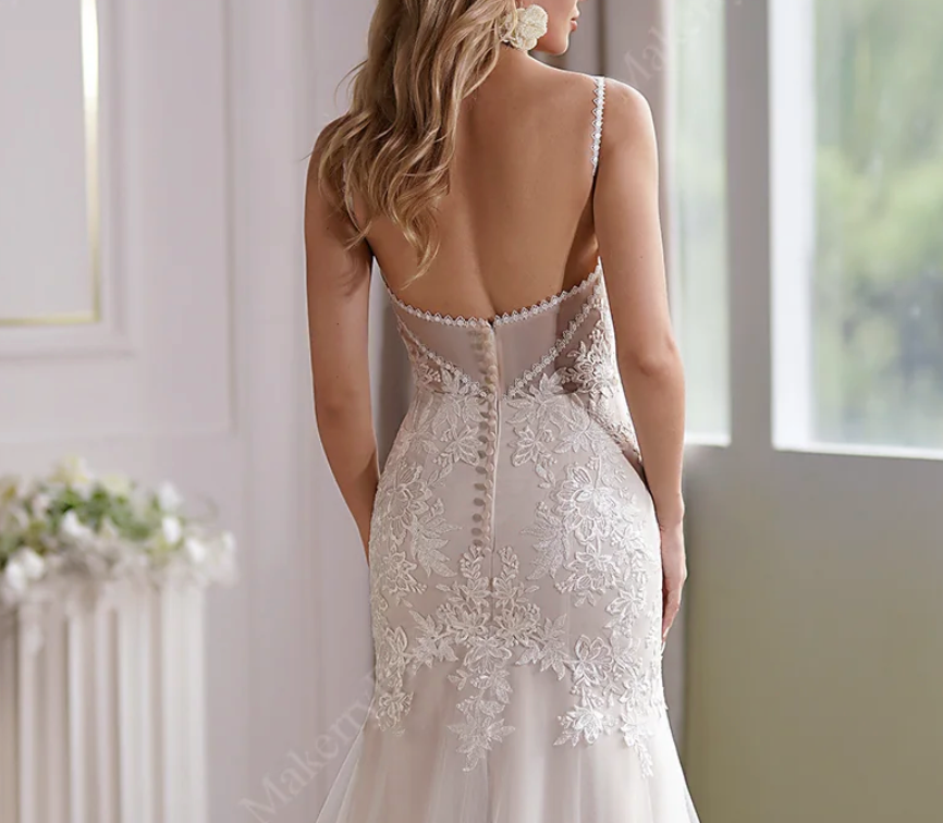 
                      
                        Tulle Mermaid Bridal Gown Subtle Scoop Neckline Sheer Back
                      
                    