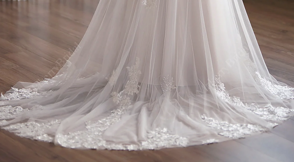 
                      
                        Tulle Mermaid Bridal Gown Subtle Scoop Neckline Sheer Back
                      
                    